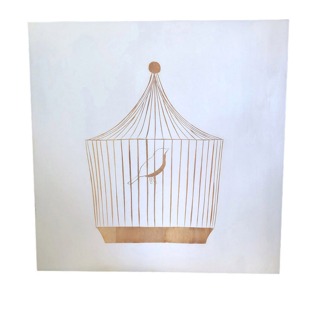 Bird Cage Wooden Panel