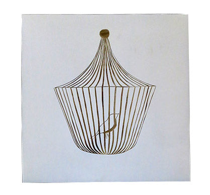 Bird Cage Wooden Panel