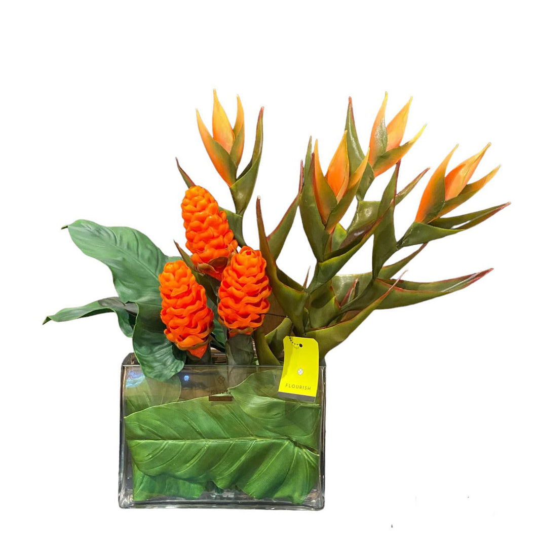 Heliconia, Kalanchoe & Philodendron Mix Arrangement