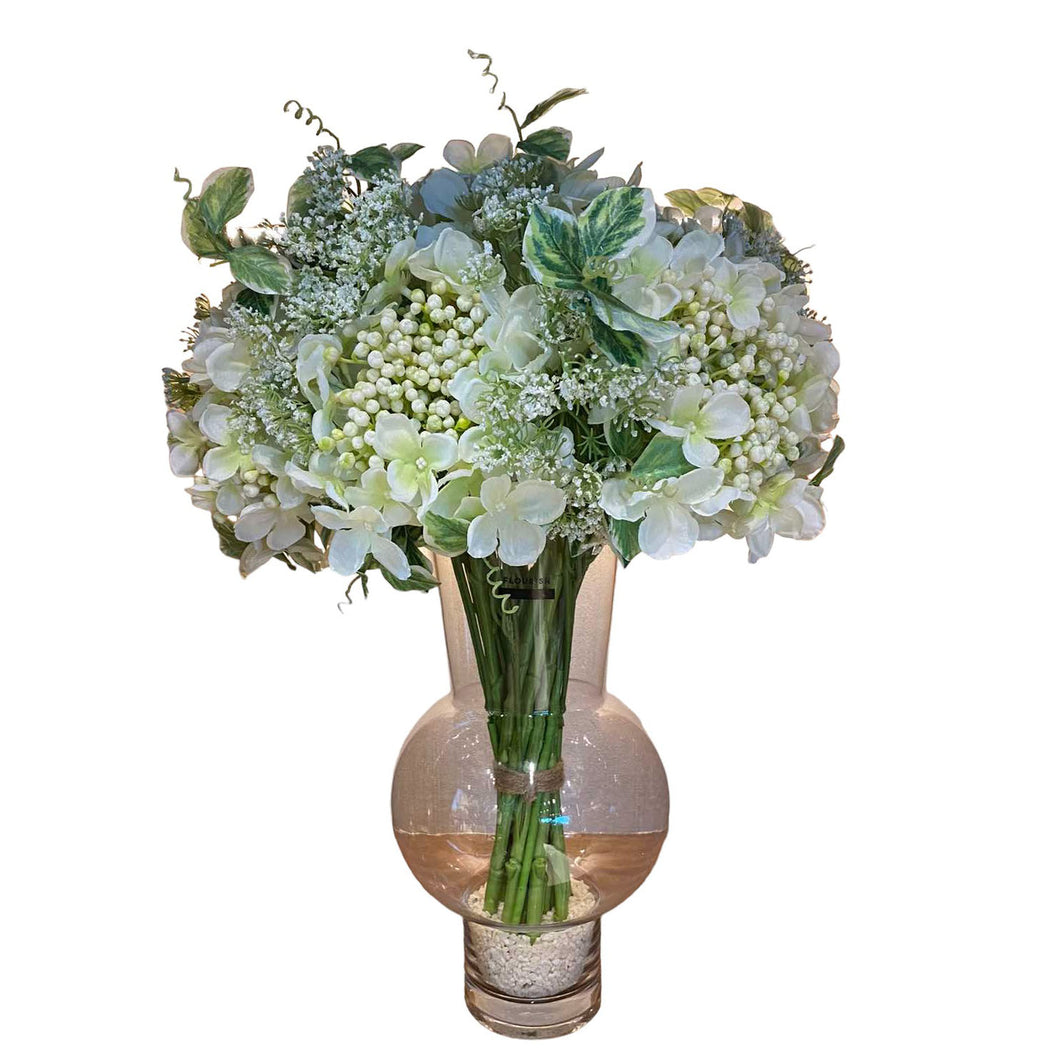 MKFA0128 Hydrangea & Queen Anne's Mix Arrangement