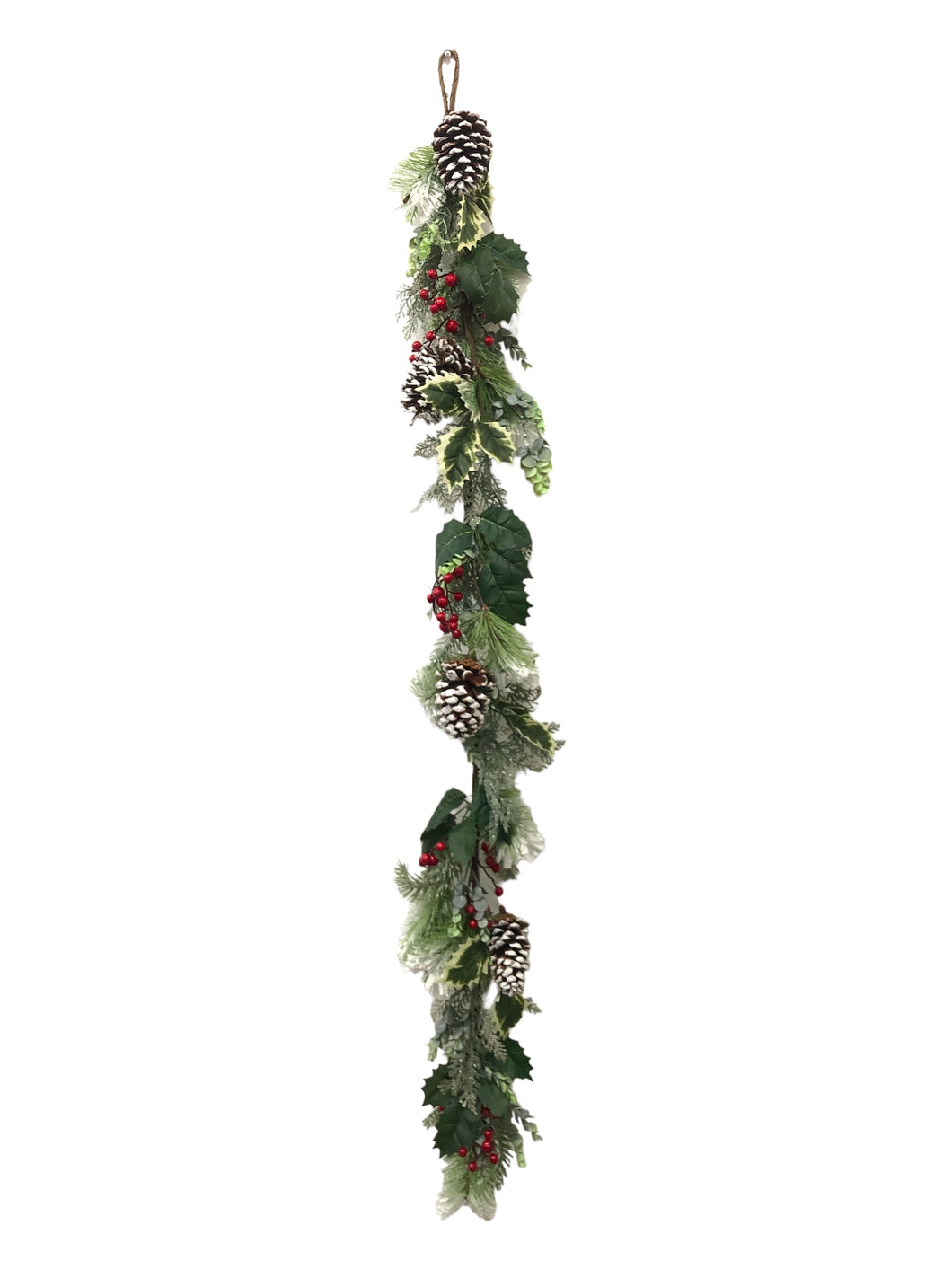 Christmas Garland with Berries & Pine Cones 153cm.