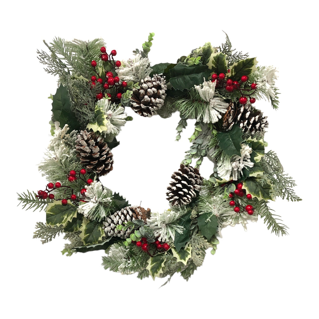 Christmas Wreath with Berries & Pine Cones 60cm.