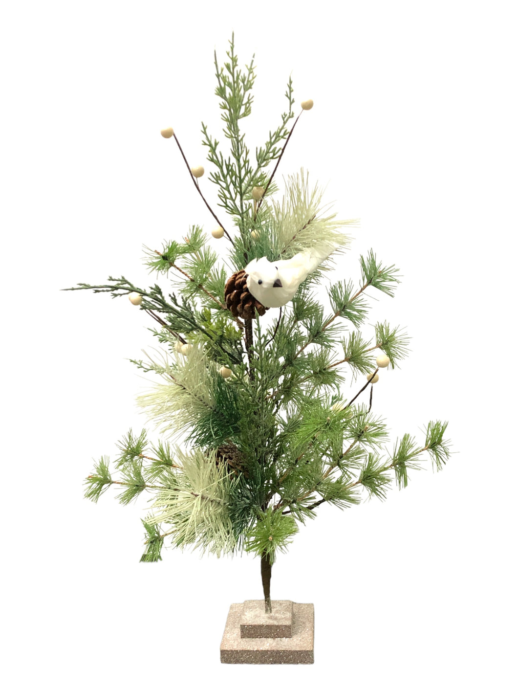 Christmas Tree with Pine Cones & Bird 60cm.