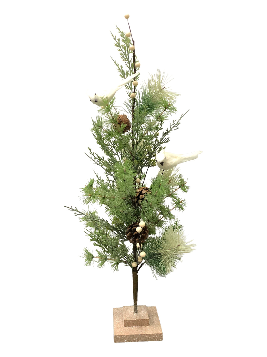 Christmas Tree with Pine Cones & Bird 76cm.